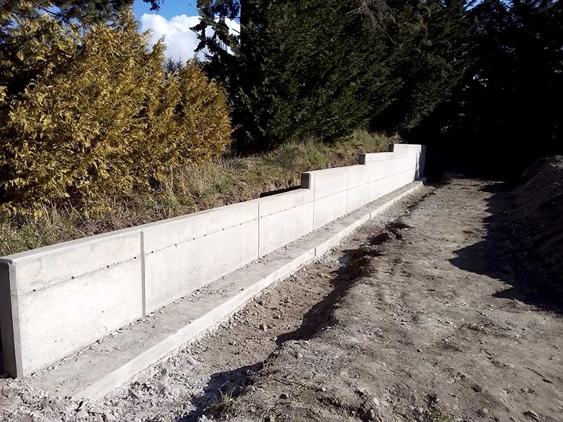footing and partial wall in construction